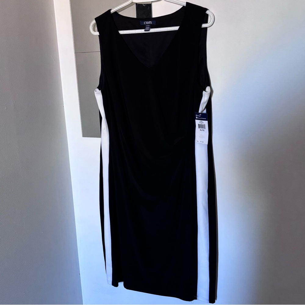 Chaps Black and White Dress